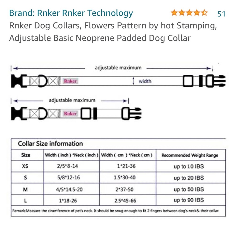 Rnker Floral Pattern Dog Collars - Picture 6 of 12